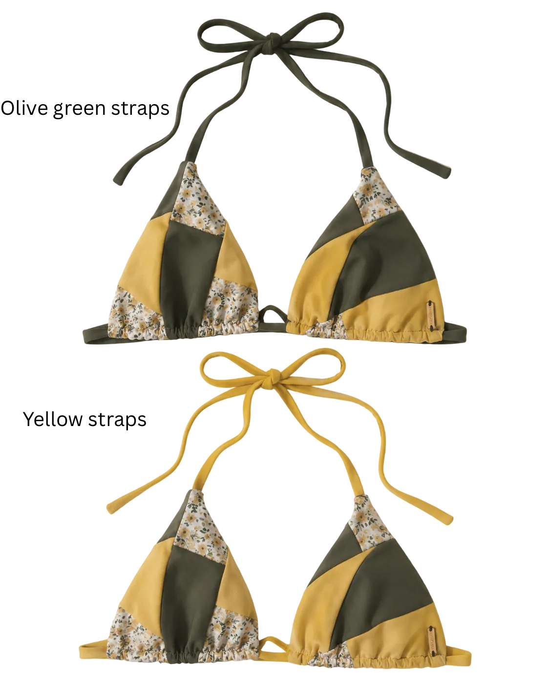 Ditsy Yellow Floral Patchwork Triangle Top