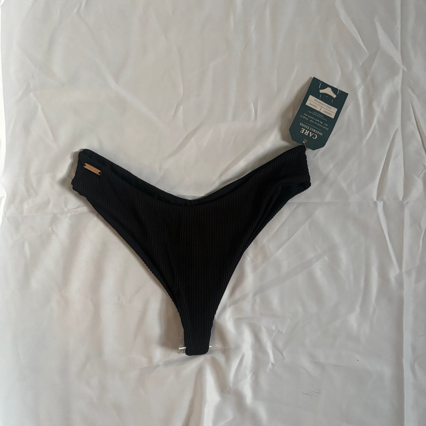 Black Ribbed Oakley Bottoms - Cheeky - SMALL