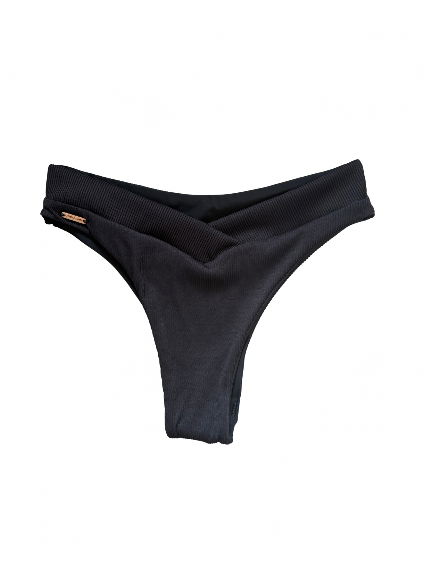 Black Ribbed Charlie Bottoms