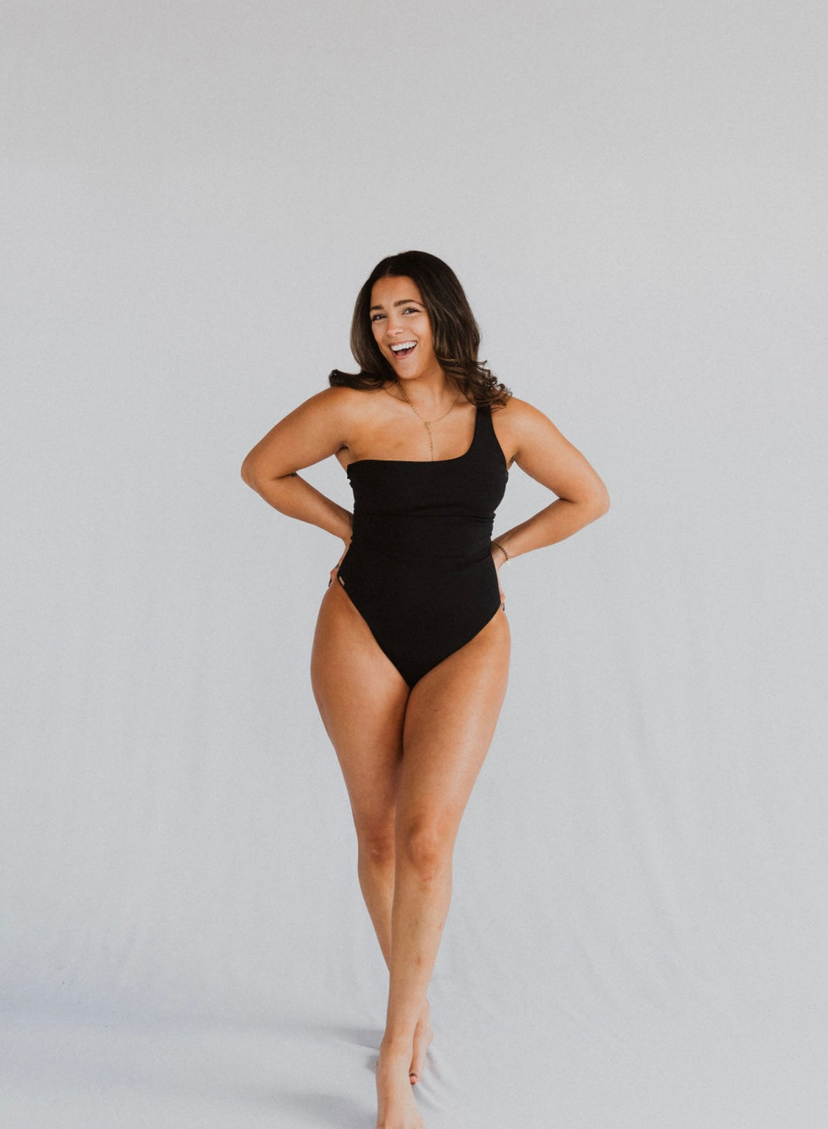 Flat Black Marley One Piece/Large/Full Coverage - READY TO SHIP