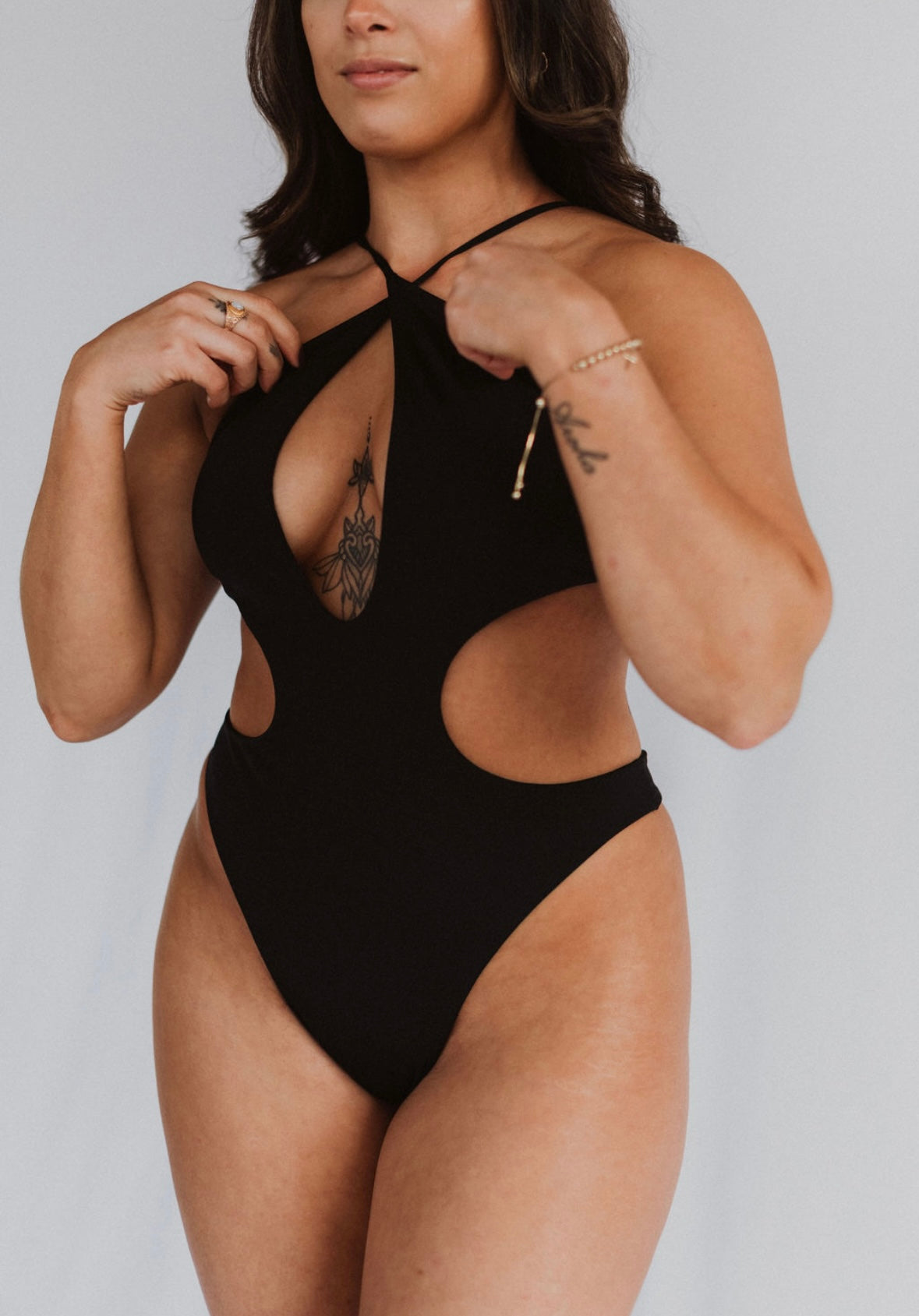 Flat Black Harley One Piece/Large/Thong - READY TO SHIP