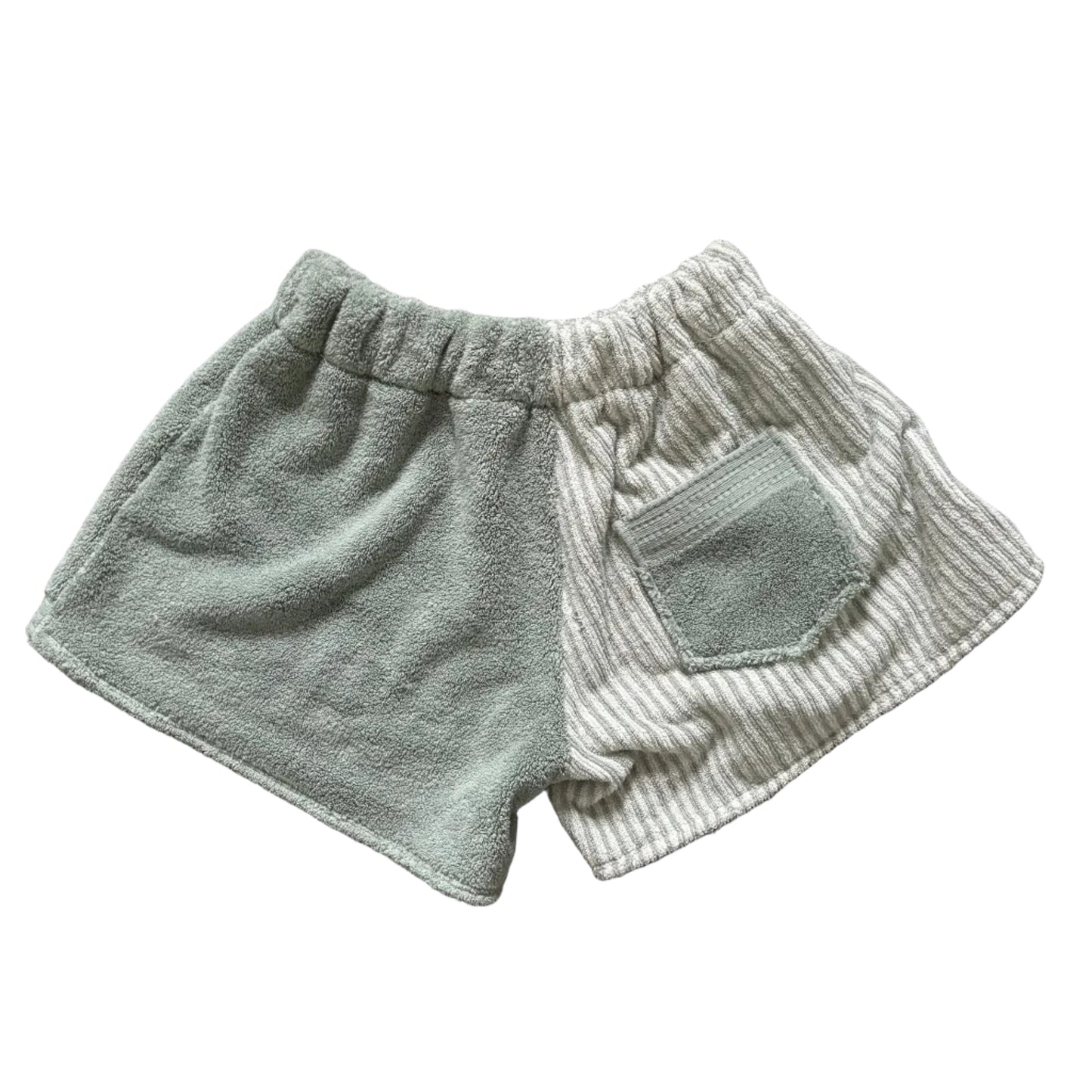 Sage Striped Towel Shorts - XL