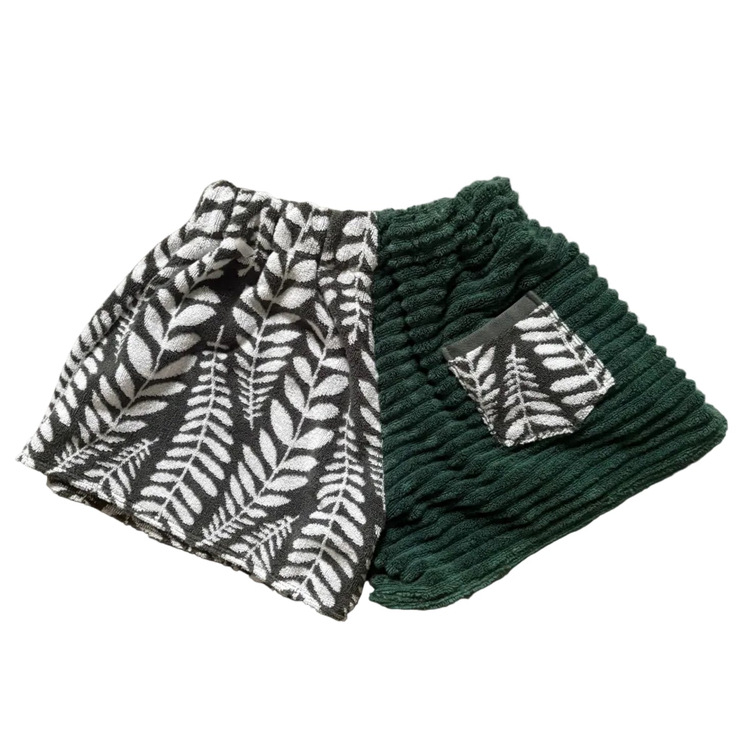 Teal Eucalyptus Towel Shorts - MEDIUM