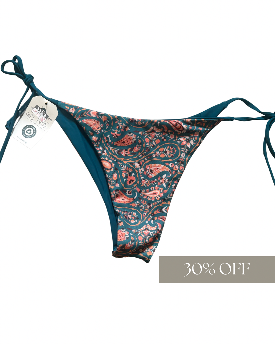 Teal/Paisley Reversible • KAY BOTTOMS • SIZE LARGE (8)