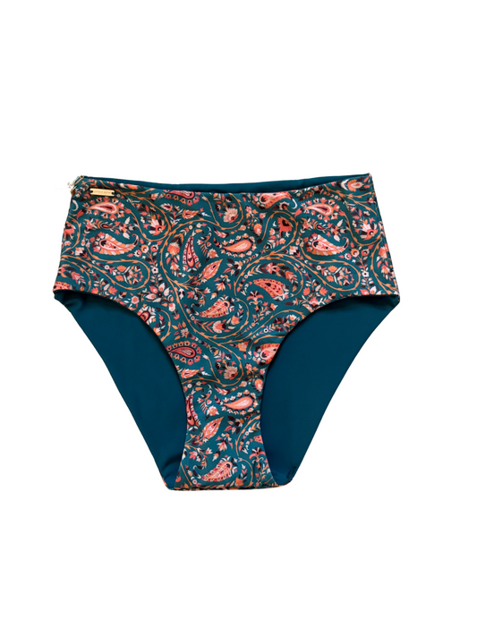 Paisley+Teal Willow Highwaisted Bottoms/Medium/Full Coverage - READY TO SHIP