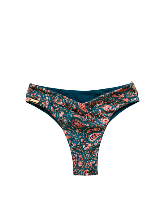 Paisley+Teal Charlie Criss Cross Bottoms/Small/Cheeky Coverage - READY TO SHIP