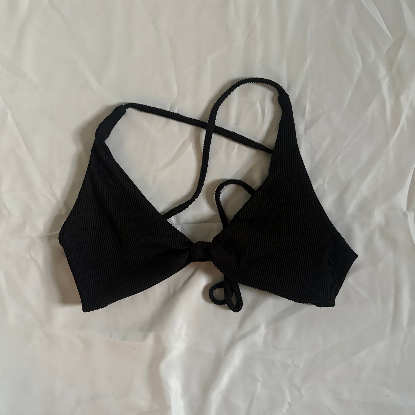 Black Ribbed Callie Top - SMALL