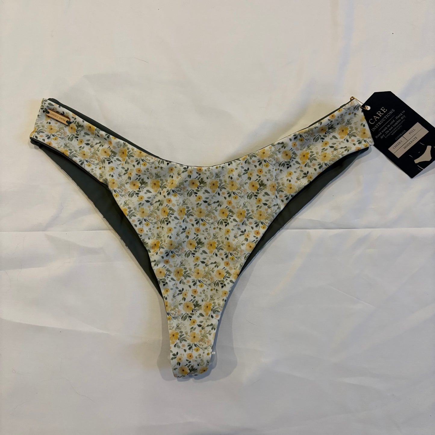 Olive/Yellow Floral Oakley Bottoms - Cheeky - MEDIUM