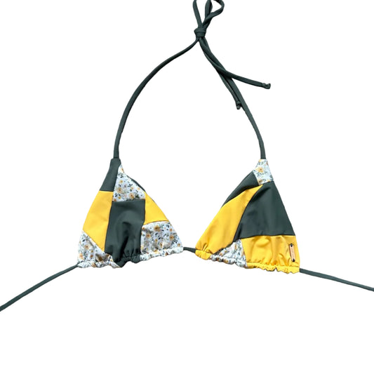 Ditsy Yellow Floral Patchwork Triangle Top