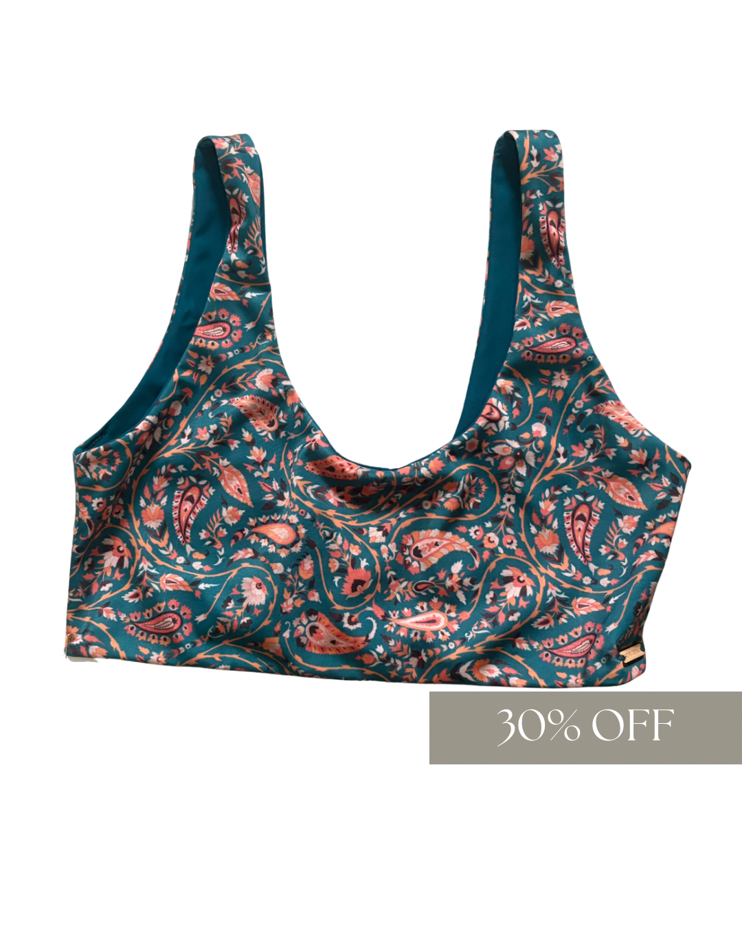 Teal/Paisley Reversible • BLAIR TOP • SIZE MEDIUM