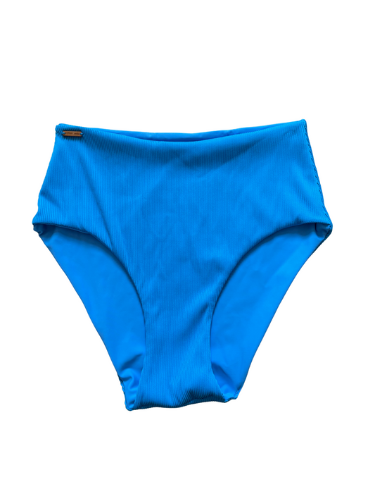 Cobalt Blue Ribbed Willow Highwaisted Bottoms/Large/Full Coverage - READY TO SHIP